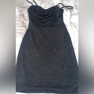 Black mini glitter dress